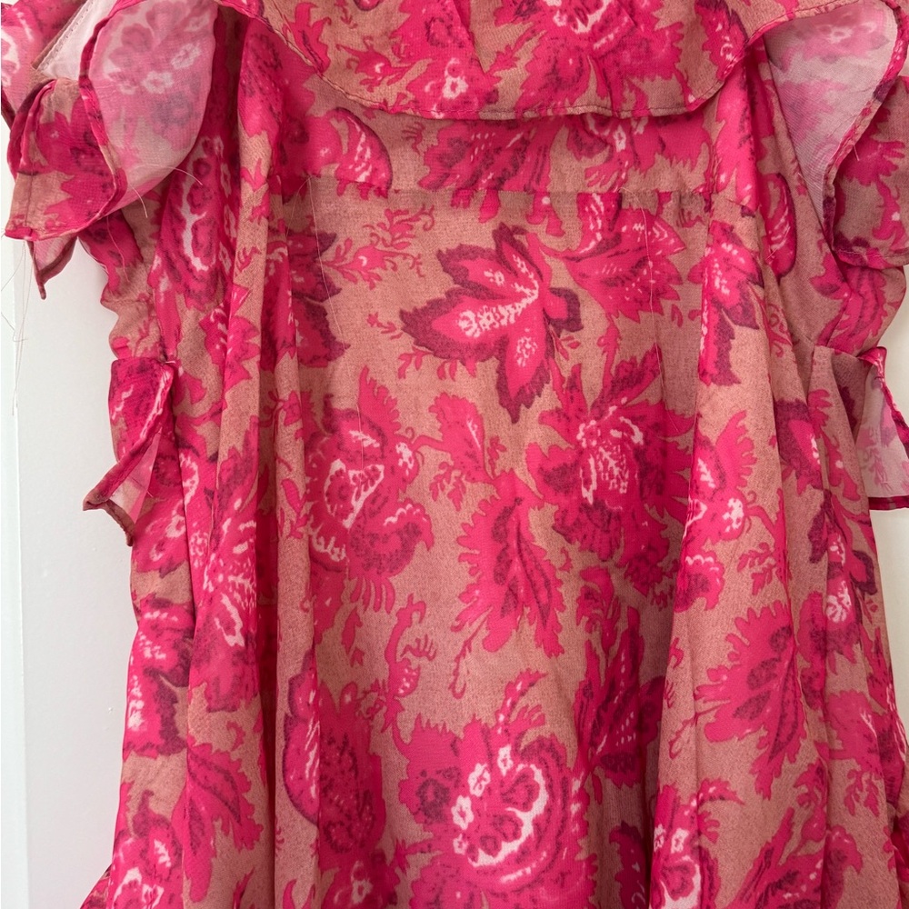Pink Floral Ruffle Mini Dress - Picture 3 of 12